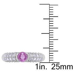 Miadora 14k White Gold Pink Sapphire and 1/2ct TDW Diamond Engagement Ring (H I, I2 I3) Miadora Gemstone Rings