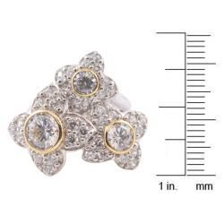 Michael Valitutti Signity 14k Gold and Silver Cubic Zirconia Flower Ring Michael Valitutti Cubic Zirconia Necklaces