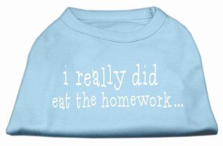 Mirage Pet Products I Really Did Eat The Homework Screen Print Shirt, X Large, Baby Blue 