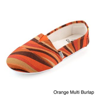 Sues Women's Burlap Multi Color Slip On Shoes Flats