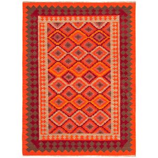 Handmade Flat Weave Tribal Pattern Multi Color Rug (8' x 10') JRCPL 7x9   10x14 Rugs