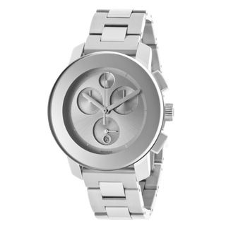 Movado Bold 3600077 Silvertone Dial Chronograph Stainless Steel Watch Movado Women's Movado Watches