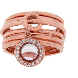 Meredith Leigh Sterling Silver Pink Amethyst and Topaz Ring Meredith Leigh Gemstone Rings