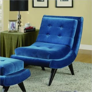 Armen Living 5th Avenue Armless Swayback Lounge Chair in Cerulean Blue   LC281FABL