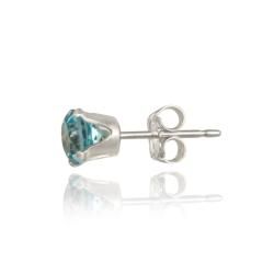 Glitzy Rocks Sterling Silver 1 1/6ct TGW Swiss Blue Topaz 5 mm Stud Earrings Glitzy Rocks Gemstone Earrings