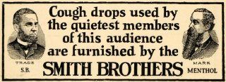 1924 Ad Smith Brothers Cough Drops SB Menthol Theatre   Original Print Ad  