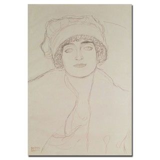 Gustav Klimt 'Portrait of a Young Woman' Gallery wrapped Canvas Art Trademark Fine Art Canvas