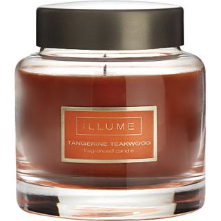ILLUME   Tangerine Teakwood scented candle jar