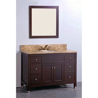 Marble Top 48 inch Single sink Matching Mirror Bathroom Vanity Bath Vanities