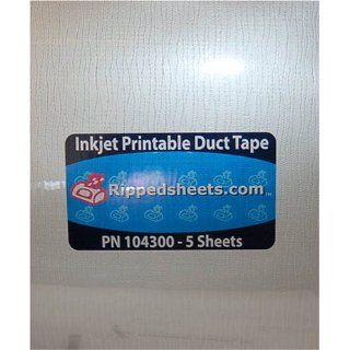 Rippedsheets 104300 Inkjet Printable Duct Tape, 11" Length x 8 1/2" Width (Pack of 5)