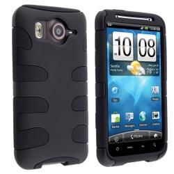 Black/ Black Fishbone Snap on Case for HTC Inspire 4G BasAcc Cases & Holders
