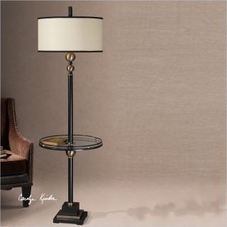 Uttermost Revolution End Table Floor Lamp in Rustic Black   28571 1