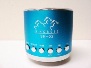Mini Portable Speaker 3 horses MN 02 with FM (Light Blue)  Boomboxes   Players & Accessories