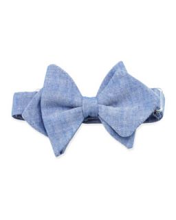Chambray Baby Bow Tie, Blue   Blue