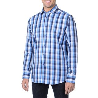 6759239 Canada, Inc / F.d.s.d. Inc Di Nero Milano Mens Bergamo Plaid Woven Shirt Blue Size M
