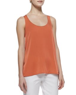Womens Silk Scoop Neck Tank Top   Vince   Cayenne (LARGE)