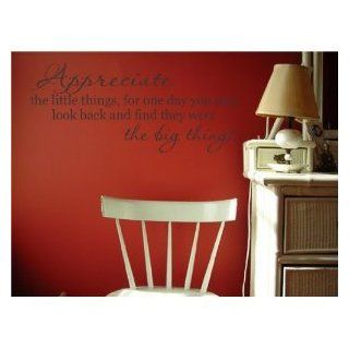 Appreciate the little things wall vinyl decal way saying   Wall Decor Stickers