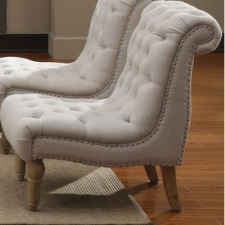 Emerald Home Furnishings Hutton Nailhead Fabric Slipper Chair U3164 15 09