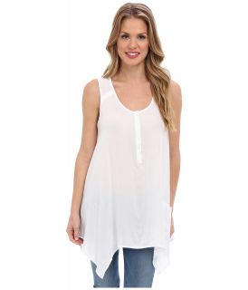 Jones New York Sleeveless Handkerchief Hem Shirt Womens Sleeveless (White)