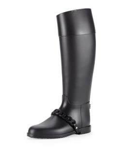 Chain Strap PVC Rain Boot, Black   Givenchy   Black (40.0B/10.0B)