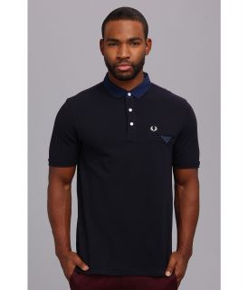 Fred Perry Jetted Pocket Penny Collar Polo Mens Short Sleeve Pullover (Navy)