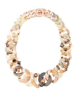 Katie Embellished Metal Turnlock Necklace, Rose Golden   MARC by Marc Jacobs  