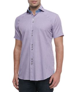 Mens Mini D Matis Jacquard Sport Shirt, Purple   Bogosse   Purple (4/LARGE)
