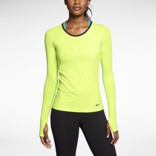 Nike Pro Hypercool Fitted Long Sleeve Womens Top   Volt