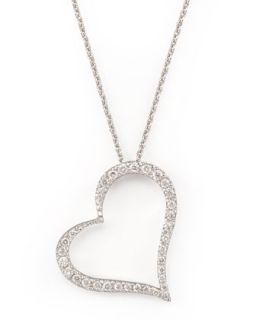 Pave Heart Necklace   Roberto Coin   White gold