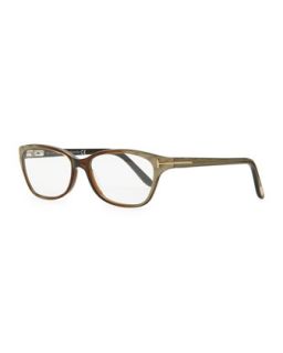 Small Square Fashion Glasses, Brown   Tom Ford   Brown