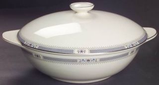 Royal Doulton Melissa Round Covered Vegetable, Fine China Dinnerware   Purple&Bl