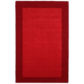 Red Border Pulse Hand tufted Wool Area Rug (8 X 10)