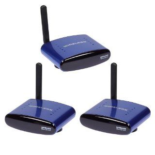SainSonic SS 530 5.8GHz Wireless AV Sender Transmitter 2 Receivers IR Remote Audio Video *Blue* Electronics