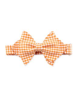 Gingham Baby Bow Tie, Orange   Orange