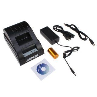 AGPtek USB POS Printer with 58mm Thermal Paper Rolls   90mm/sec High speed Printing (Black) Electronics