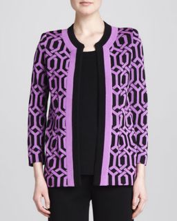 Womens Carlotta Chain Print Knit Jacket   Misook   Tango multi (SMALL (6/8))