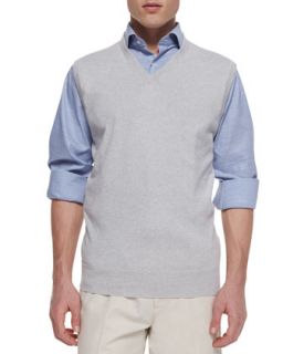 Mens V Neck Sweater Vest, Gray   Peter Millar   Dark gray (LARGE)