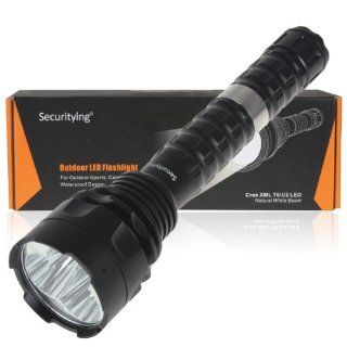 SecurityIng� IP67 Waterproof 3 X CREE XM L L2 LED 4100Lumens 5 Modes Super Bright Flashlight Torch Hard Anodized Finish, Anti abrasive, Free scratch, Shock proof CREE Newest XM L L2 Bulb LED Light Lamp Torch for Hiking, Riding, Camping   Headlamps  