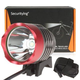 SecurityIng Waterproof 1200 Lumens CREE XM L T6 4 Modes Headlamp & Bicycle Light + Battery Pack    