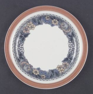 Goebel Burgund Salad Plate, Fine China Dinnerware   Country,Rust Rim,Yellow,Blue