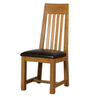 Pair of oak Rushmore dining chairs with slatted backs