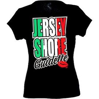 Jersey Shore Guidette Tee   Nj Funny Ladies Fitted Babydoll T shirt   Black Clothing