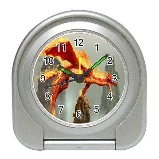 Fire Dragon Graphic Logo Travel Alarm Clock  