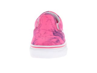 Vans Kids Classic Slip On (Little Kid/Big Kid) (Distressed Neon) Hot Pink/True White