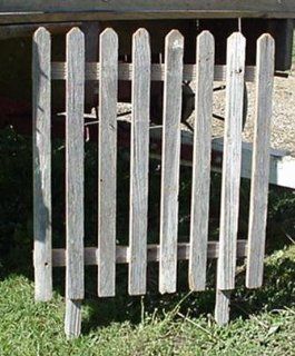 Reclaimed Barnwood Plain Picket Fence, Approximately 24" X 24" with Additional 6" Stakes for Sticking in the Ground. This Plain Picket Fence Is Perfect to Place in Front of Unsightly Items Such As an Air Conditioner, Roadside Trash Pick Up, 