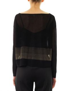 Sheer stripe fine knit sweater  Helmut Lang