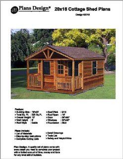 20' X 16' Cottage Shed with Porch Project Plans  Design #62016   Woodworking Project Plans  