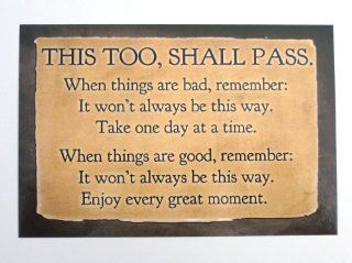 "This, too shall pass" Postcard Print   Package of 3   4"x6" by Doe Zantamata (Happiness in Your Life and thehiyL) Health & Personal Care