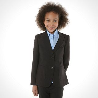 Girls black two button school uniform blazer