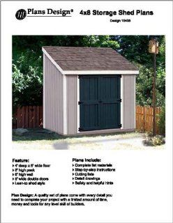 Slant / Lean To Roof Style Storage Shed Plans, 4' x 8' Plans Design 10408   Woodworking Project Plans  